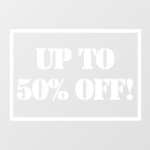 Bis zu 50 % Sign Window Fensteraufkleber (Blatt)
