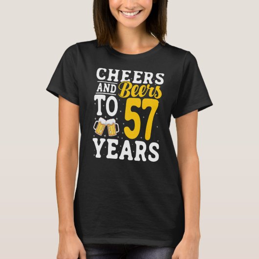 Bis zu 57 Jahre Bier trinken 57 Jahre T-Shirt (Vorderseite)