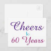 Bis zu 60 Jahre Lila blaues Rosa Postkarte (Vorne/Hinten)