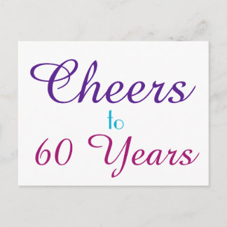 Bis zu 60 Jahre Lila blaues Rosa Postkarte