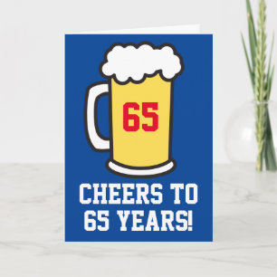 Bis zu 65 Jahre Bier zum Geburtstag (Blank Inside) Karte