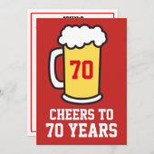 Bis zu 70 Jahre Bier 70. Party Einladung (Vorne/Hinten)