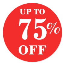 Bis zu 75 % weniger verkaufte Business-Sticker