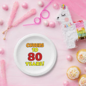 Bis zu 80 Jahre buntes Party Pappteller (Party)