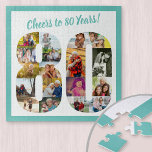 Bis zu 80 Jahre Zahl 80 Foto Collage Square Puzzle<br><div class="desc">Sprich: Mit einem maßgeschneiderten Foto-Puzzle für ein einzigartiges 80. Geburtstagsgeschenk. Die Fotovorlage ist für Sie Set, um Ihre Fotos hinzuzufügen, die in Form einer Zahl 80 angezeigt werden. Die Foto-Collage hat eine Vielzahl von Landschafts-, Quadrat- und Portrait-Fotos, die Ihnen viel Flexibilität bei der Platzierung Ihrer Lieblingsfotos geben. Foto-Rätsel machen Spaß...</div>