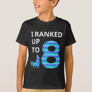 Bis zu 8 Geburtstag Videospiel Llama Piñata Bi T-Shirt