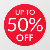 Bis zu benutzerdefiniertes runder Verkaufszeichens Fensteraufkleber (Blatt)