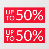 Bis zu benutzerdefiniertes % Verkaufszeichen für r Fensteraufkleber (Blatt)