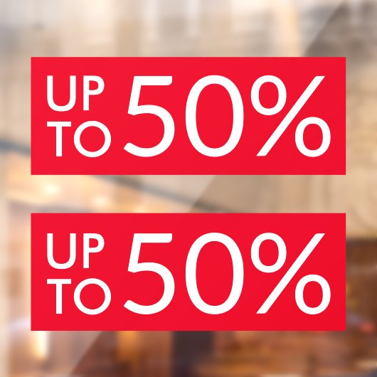 Bis zu benutzerdefiniertes % Verkaufszeichen für r Fensteraufkleber (Blatt 2)