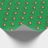 Bis zu nichts Gutes - Grüner Weihnachtsmann Geschenkpapier (Ecke)