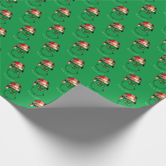 Bis zu nichts Gutes - Grüner Weihnachtsmann Geschenkpapier (Ecke)