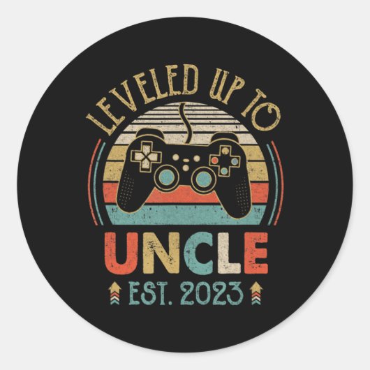 Bis zu Onkel 2023 Videospiel für UNO Runder Aufkleber (Vorderseite)