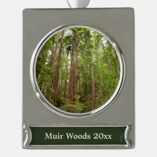 Bis zu Redwoods I im Muir Woods National Monument Banner-Ornament Silber (Vorderseite)