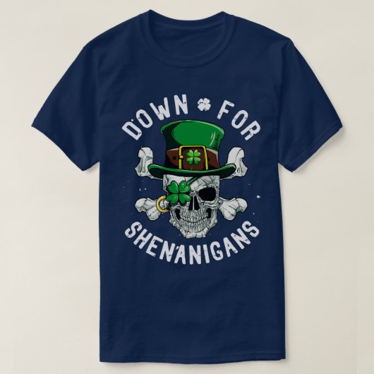 Bis zu Shenanigans St Patricks Day Funny Skull T-Shirt (Design vorne)
