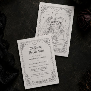Bis-zu-Tod-Halloween-Gotische-Hochzeitseinladung Einladung