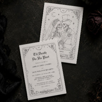 Bis-zu-Tod-Halloween-Gotische-Hochzeitseinladung Einladung