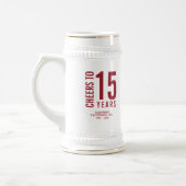 Bis zum 15-jährigen Geschäftsjubiläum Bierglas (Links)