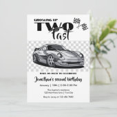 Bis zum 2. Geburtstag eines modernen Rennwagens Einladung (Stehend Vorderseite)