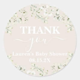 Bis zum Clouds Baby Shower Classic Round Sticker