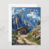 Bis zum Gipfel: Pikes Peak, Colorado Postkarte (Vorne/Hinten)