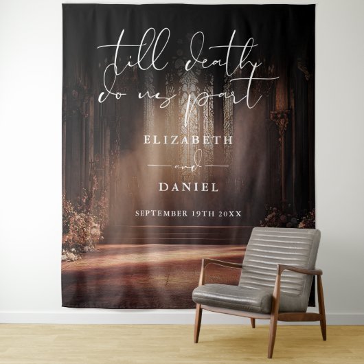 Bis zum Hintergrund des gotischen Hochzeitsszenari Wandteppich (Beispiel)