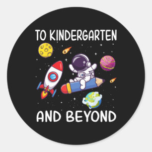 Bis zum Kindergarten und darüber hinaus Astronaut  Runder Aufkleber