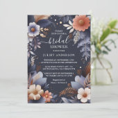 Bis zum metallischen blauen Brautparty der Hydrang Einladung (Stehend Vorderseite)