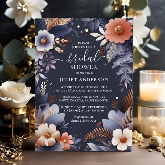 Bis zum metallischen blauen Brautparty der Hydrang Einladung