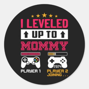 Bis zum Mommy Est 2024 Erstmaliges Videospiel Mama Runder Aufkleber