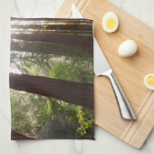 Bis zum Redwoods am Morgen Geschirrtuch (Viertel Falte)