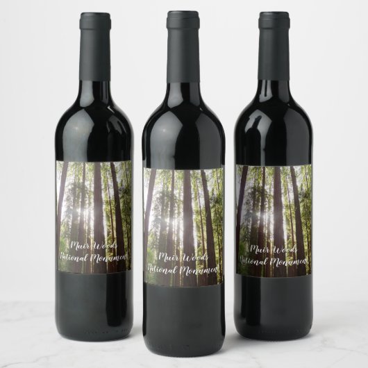 Bis zum Redwoods am Morgen Weinetikett (Flaschen)