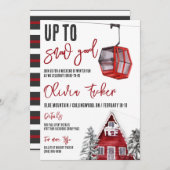 Bis zum Schnee gut! Ski, Winterspass, Bachelorette Einladung (Vorne/Hinten)