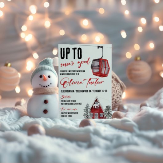 Bis zum Schnee gut! Ski, Winterspass, Bachelorette Einladung