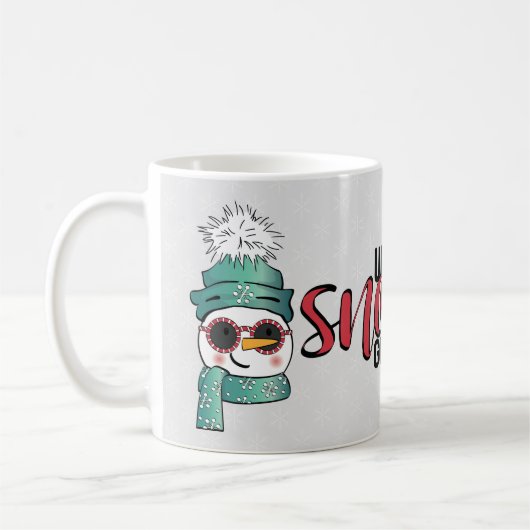 Bis zum Schnee gut - Snowman in Hut und Scarf Kaffeetasse (Links)