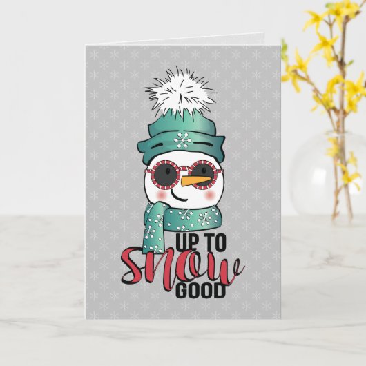 Bis zum Schnee gut - Snowman in Hut und Scarf Karte (Gelbe Blume)