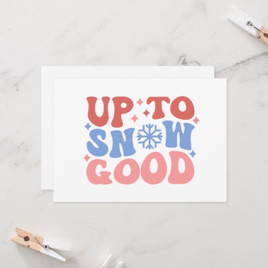 Bis zum Schnee gut - Spaß Winter Design Karte (Vorderseite/Rückseite Beispiel)