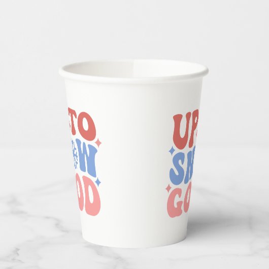 Bis zum Schnee gut - Spaß Winter Design Pappbecher (Links)