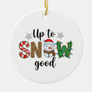 Bis zum Schnee gut – Süßer Winter-Schneemann Keramik Ornament
