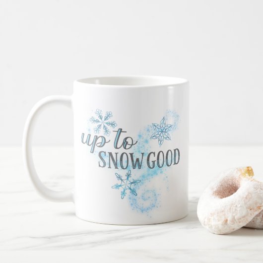 Bis zum Schnee gute Funny Winter Holiday Typografi Kaffeetasse (Mit Donut)