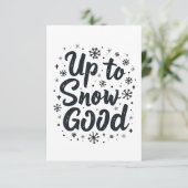Bis zum Schnee Gute Sonne Winter Schneeflocken Wei Dankeskarte (Stehend Vorderseite)