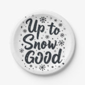 Bis zum Schnee Gute Sonne Winter Schneeflocken Wei Pappteller (Vorderseite)