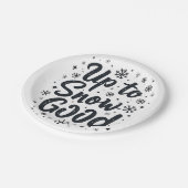 Bis zum Schnee Gute Sonne Winter Schneeflocken Wei Pappteller (Schrägansicht)