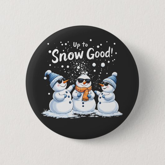 Bis zum Schnee Gute Weihnachten Schneemanns Button (Vorderseite)