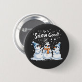 Bis zum Schnee Gute Weihnachten Schneemanns Button (Vorne & Hinten)