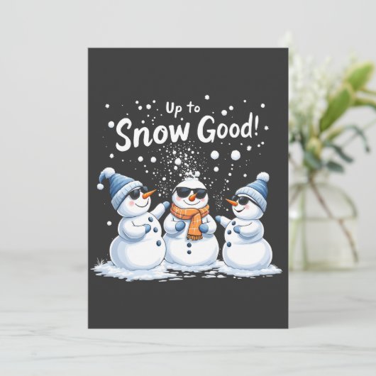 Bis zum Schnee Gute Weihnachten Schneemanns Einladung (Stehend Vorderseite)