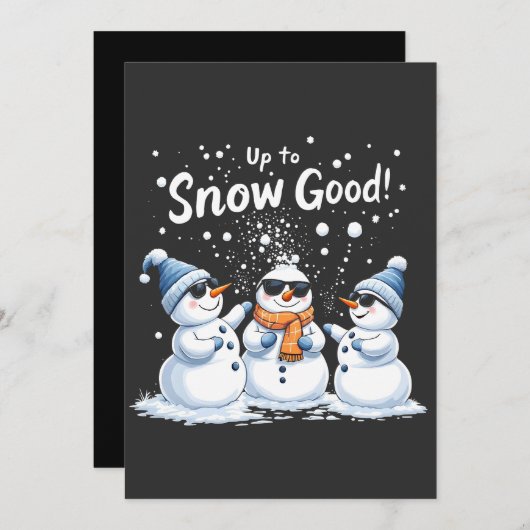 Bis zum Schnee Gute Weihnachten Schneemanns Einladung (Vorne/Hinten)