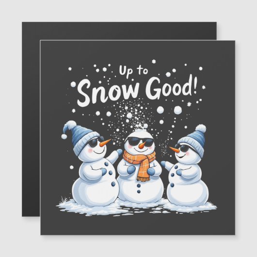 Bis zum Schnee Gute Weihnachten Schneemanns Magnetkarte (Vorne/Hinten)
