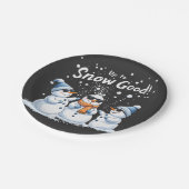 Bis zum Schnee Gute Weihnachten Schneemanns Pappteller (Schrägansicht)