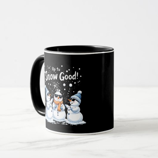 Bis zum Schnee Gute Weihnachten Schneemanns Tasse (Vorderseite Links)