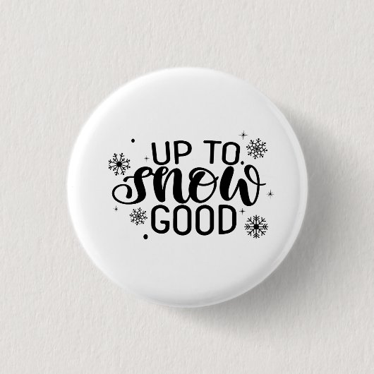 Bis zum Schnee Gute Weihnachts-Winterschneeflocke Button (Vorderseite)